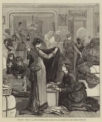 Der Krieg, Szene in einem Londoner Salon, Hilfe für die Bedürftigen in den türkischen Provinzen